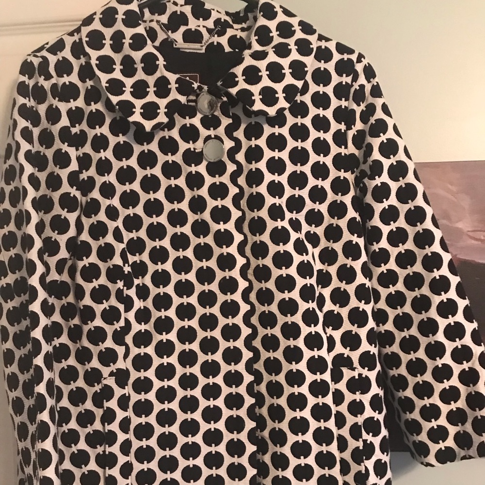 Adrienne Vittadini Black and White Polka Dot Coat